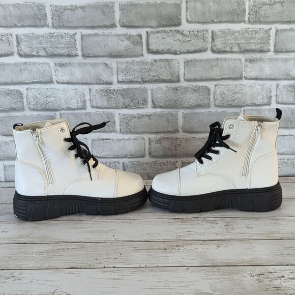Koi Footwear Mens KOI AC1 White Boots With Black Soles & Laces main image 9